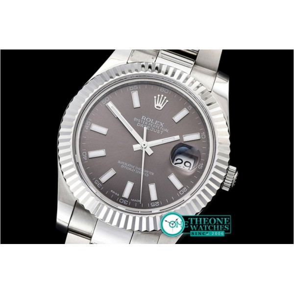 Rolex - DJ2 41mm Oyst Flt SS/SS D.Grey Sticks BP A3136 Mod