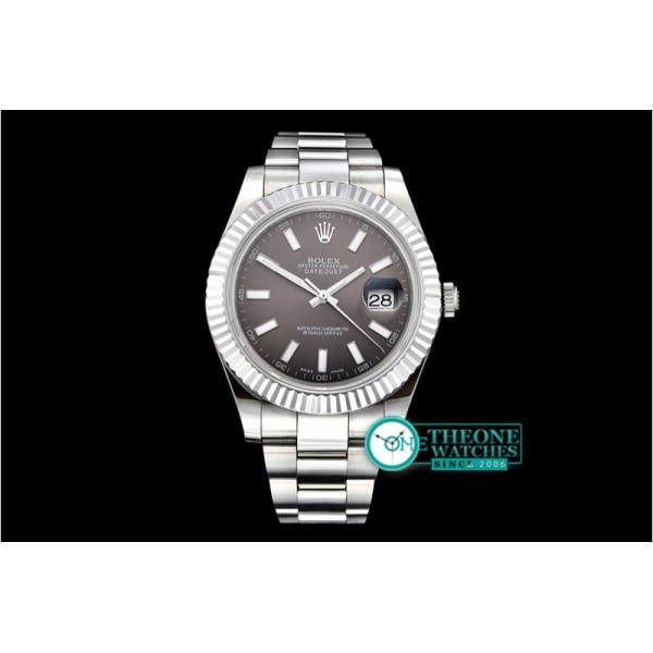 Rolex - DJ2 41mm Oyst Flt SS/SS D.Grey Sticks BP A3136 Mod