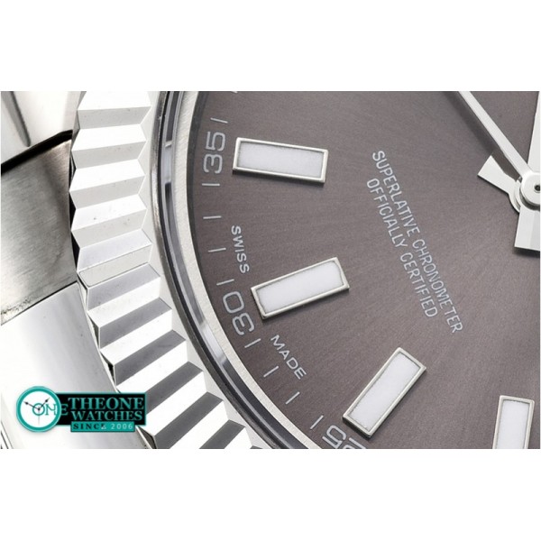Rolex - DJ2 41mm Oyst Flt SS/SS D.Grey Sticks BP A3136 Mod
