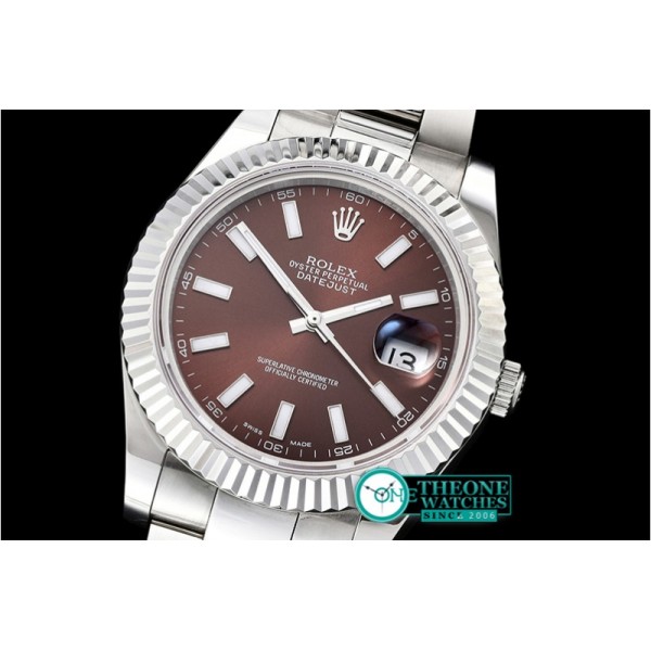 Rolex - DJ2 41mm Oyst Flt SS/SS Brown Sticks BP A3136 Mod