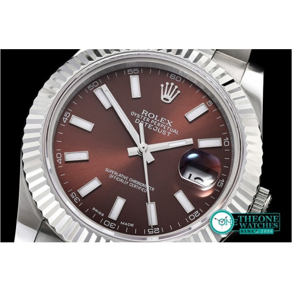 Rolex - DJ2 41mm Oyst Flt SS/SS Brown Sticks BP A3136 Mod