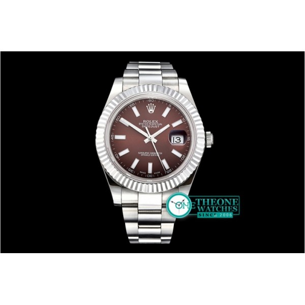 Rolex - DJ2 41mm Oyst Flt SS/SS Brown Sticks BP A3136 Mod