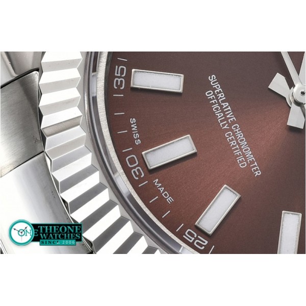 Rolex - DJ2 41mm Oyst Flt SS/SS Brown Sticks BP A3136 Mod