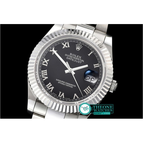 Rolex - DJ2 41mm Oyst Flt SS/SS Blk Roman Num BP A3136 Mod