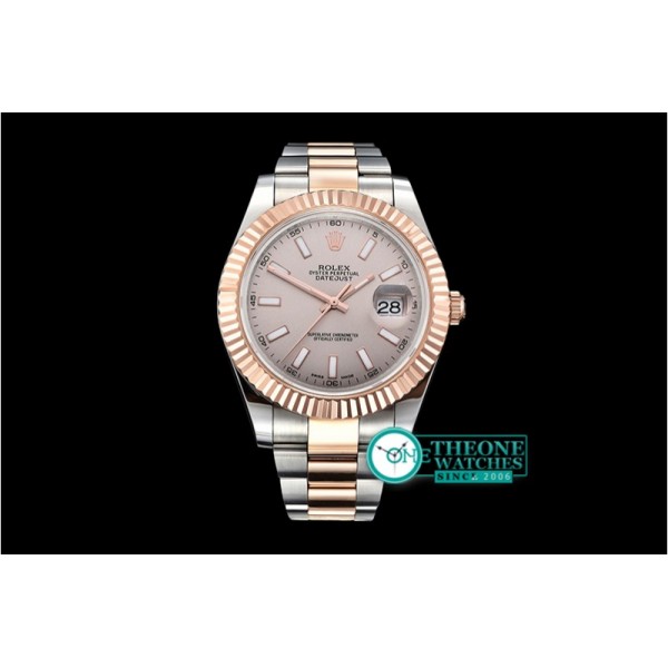 Rolex - DJ2 41mm Oyst Flt RG/SS Light Grey Stk BP A3136 Mod