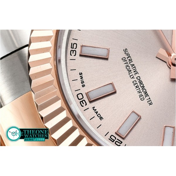 Rolex - DJ2 41mm Oyst Flt RG/SS Light Grey Stk BP A3136 Mod