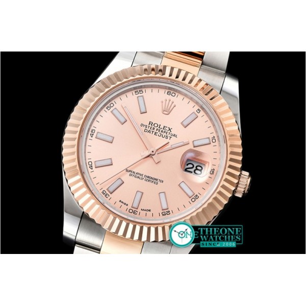Rolex - DJ2 41mm Oyst Flt RG/SS Rose Gold Stk BP A3136 Mod
