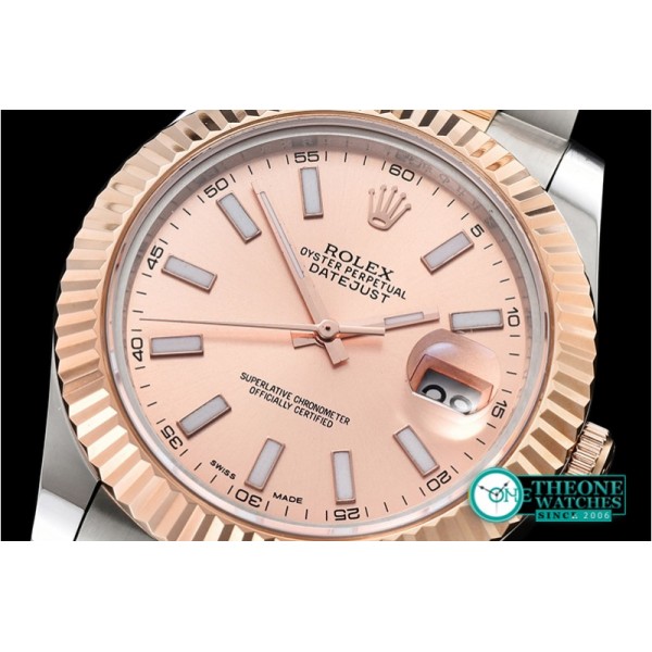Rolex - DJ2 41mm Oyst Flt RG/SS Rose Gold Stk BP A3136 Mod