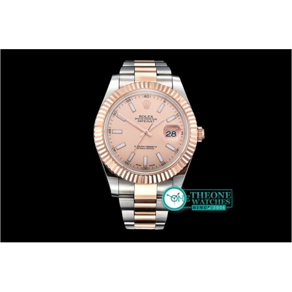 Rolex - DJ2 41mm Oyst Flt RG/SS Rose Gold Stk BP A3136 Mod