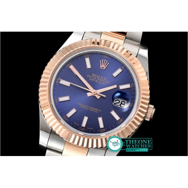 Rolex - DJ2 41mm Oyst Flt RG/SS Blue Stk BP A3136 Mod