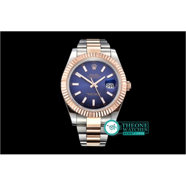 Rolex - DJ2 41mm Oyst Flt RG/SS Blue Stk BP A3136 Mod