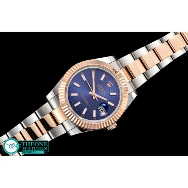 Rolex - DJ2 41mm Oyst Flt RG/SS Blue Stk BP A3136 Mod