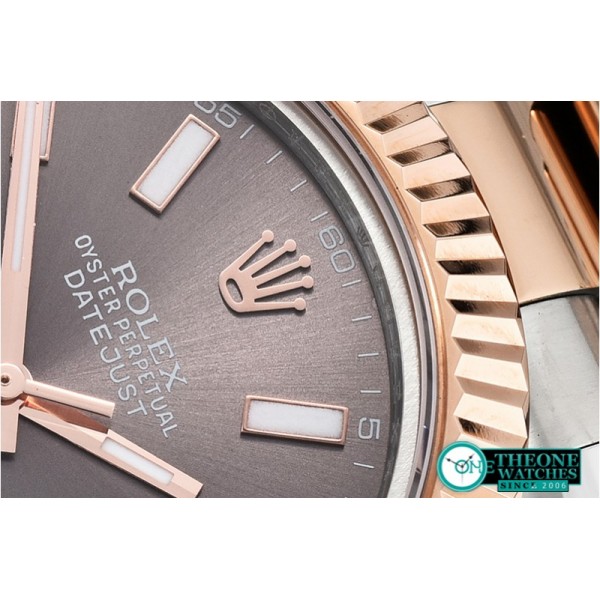 Rolex - DJ2 41mm Oyst Flt RG/SS Dark Grey Stk BP A3136 Mod