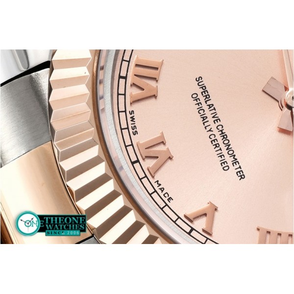 Rolex - DJ2 41mm Oyst Flt RG/SS Rose Gold Roman BP A3136 Mod