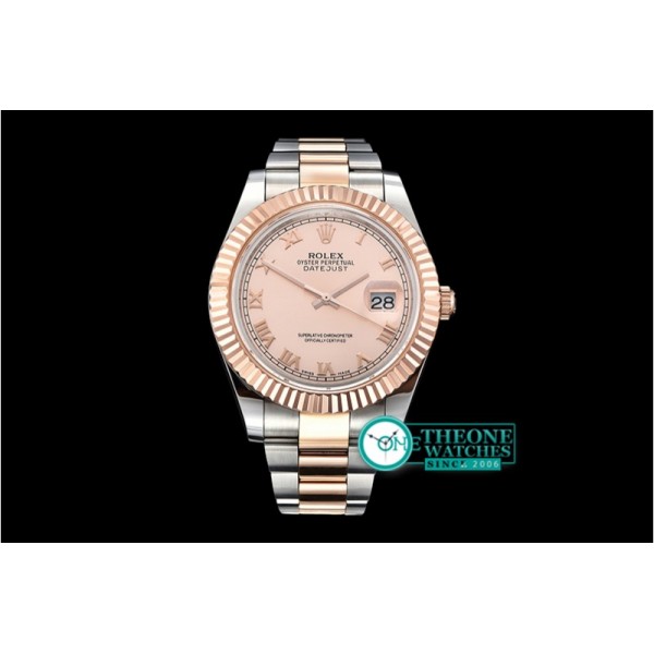 Rolex - DJ2 41mm Oyst Flt RG/SS Rose Gold Roman BP A3136 Mod