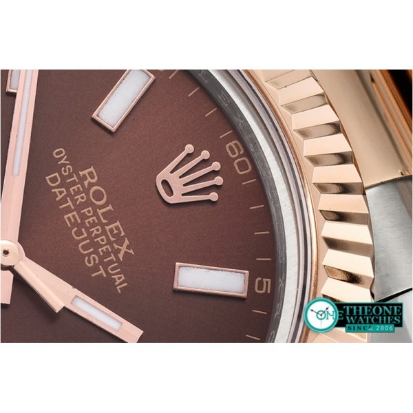 Rolex - DJ2 41mm Oyst Flt RG/SS Brown Stk BP A3136 Mod