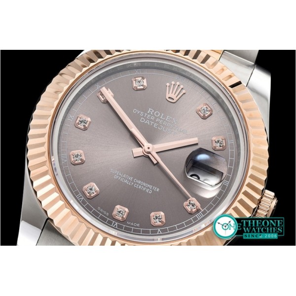 Rolex - DJ2 41mm Oyst Flt RG/SS Dark Grey Diams BP A3136 Mod