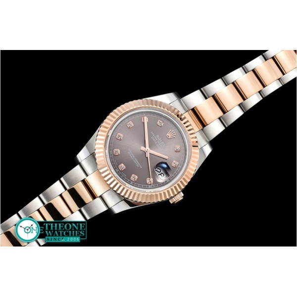 Rolex - DJ2 41mm Oyst Flt RG/SS Dark Grey Diams BP A3136 Mod