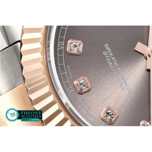 Rolex - DJ2 41mm Oyst Flt RG/SS Dark Grey Diams BP A3136 Mod