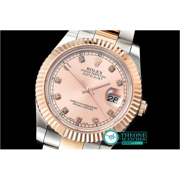 Rolex - DJ2 41mm Oyst Flt RG/SS Rose Gold Diams BP A3136 Mod