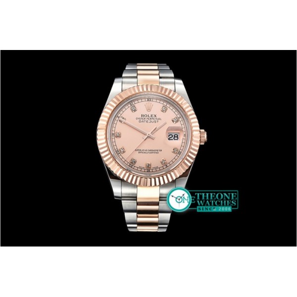 Rolex - DJ2 41mm Oyst Flt RG/SS Rose Gold Diams BP A3136 Mod