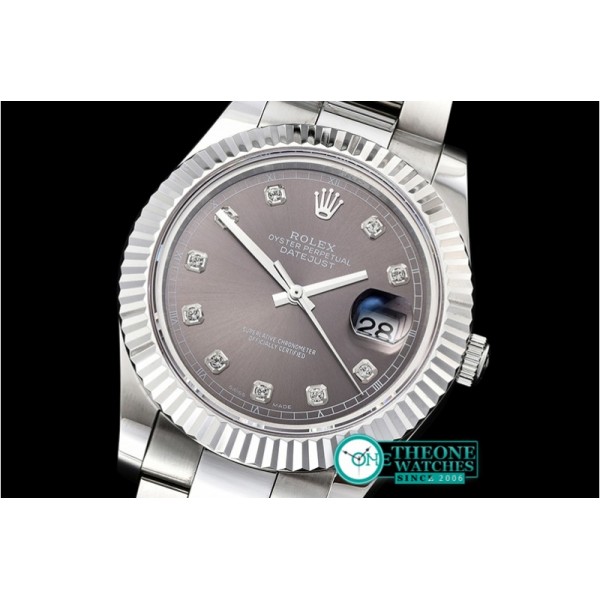 Rolex - DJ2 41mm Oyst Flt SS/SS D.Grey Diam BP A3136 Mod