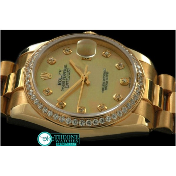 Rolex - YG/YG President MOP Gold Diamond Swiss Eta 2836-2