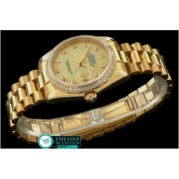 Rolex - YG/YG President MOP Gold Diamond Swiss Eta 2836-2