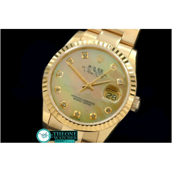 Rolex - YG/YG President MOP Gold Diamond Swiss Eta 2836-2