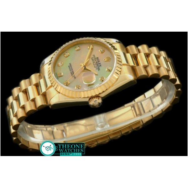Rolex - YG/YG President MOP Gold Diamond Swiss Eta 2836-2