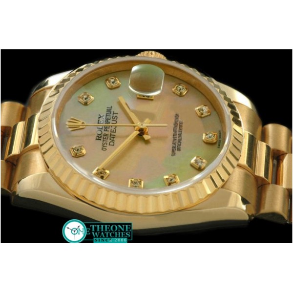 Rolex - YG/YG President MOP Gold Diamond Swiss Eta 2836-2