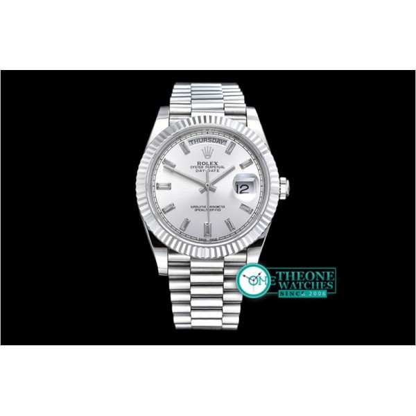 Rolex - DayDate 228206 Flt SS/SS Silv Wht Diam BP Swiss 2836