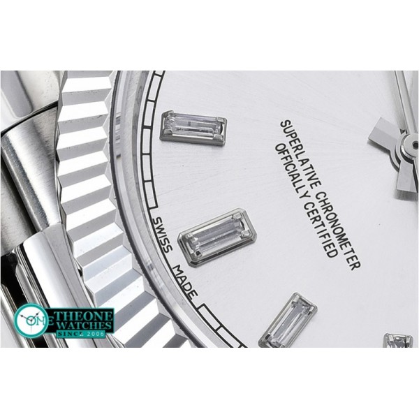 Rolex - DayDate 228206 Flt SS/SS Silv Wht Diam BP Swiss 2836