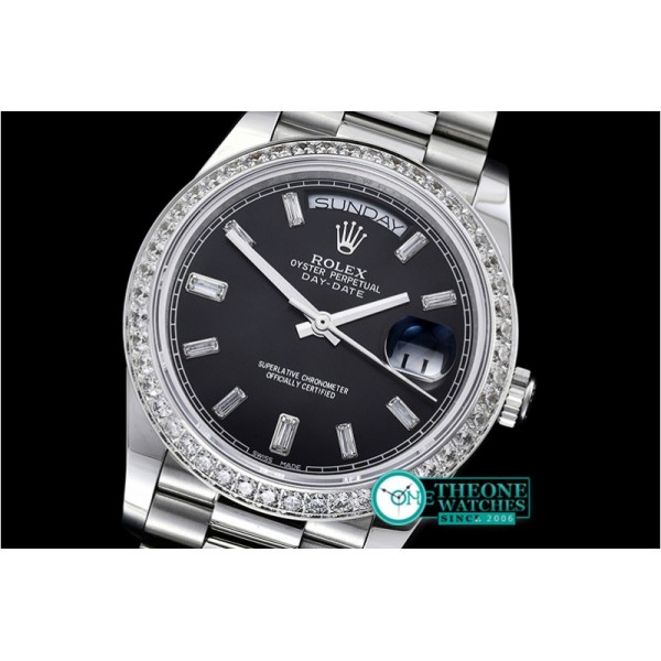 Rolex - DayDate 228206 SS/SS Black Diam BP Swiss 2836