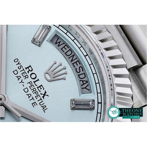 Rolex - DayDate 228206 Flt SS/SS Ice Blue Diam BP A3255 Mod