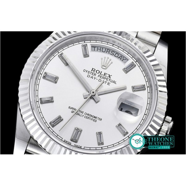 Rolex - DayDate 228206 Flt SS/SS Silv Wht Diam BP A3255 Mod