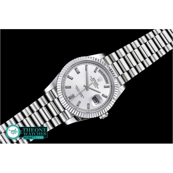 Rolex - DayDate 228206 Flt SS/SS Silv Wht Diam BP A3255 Mod