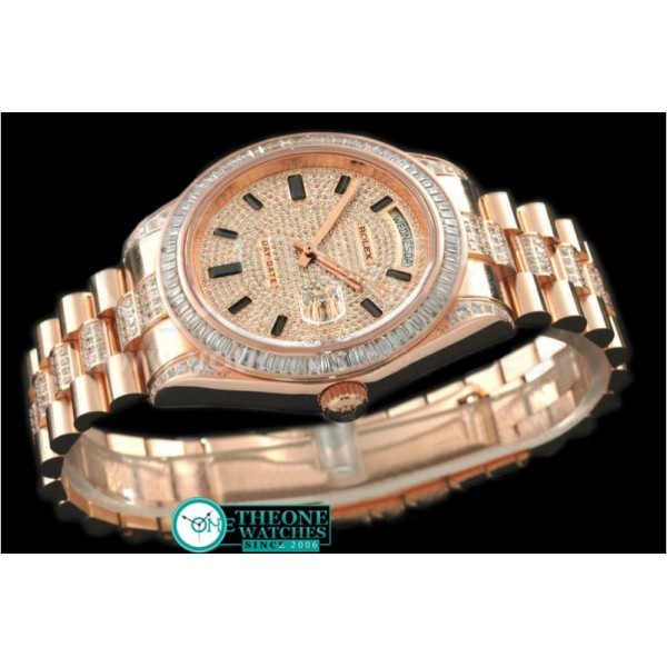 Rolex - RG Pres/Diam SQ-Diam Bez Diam/Ruby Dial Swiss Eta