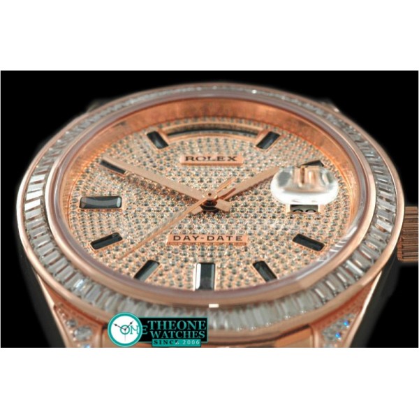 Rolex - RG Pres/Diam SQ-Diam Bez Diam/Ruby Dial Swiss Eta