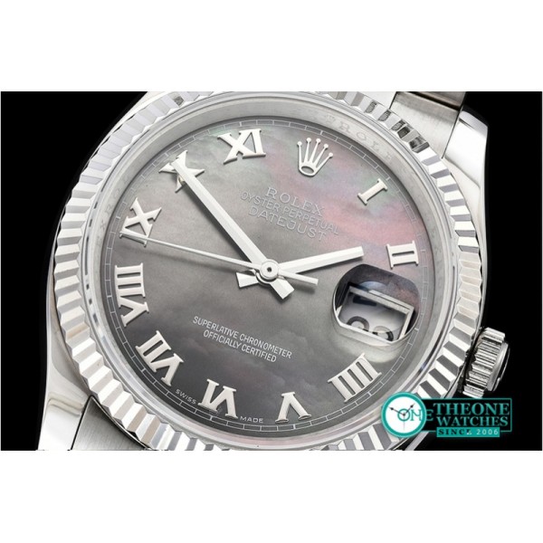 Rolex - DJ 36mm Oyst Flt SS/SS Black MOP Roman BP A3135 Mod