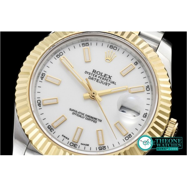 Rolex - DJ2 41mm Jub Flt YG/SS White Stk BP A3235 Mod