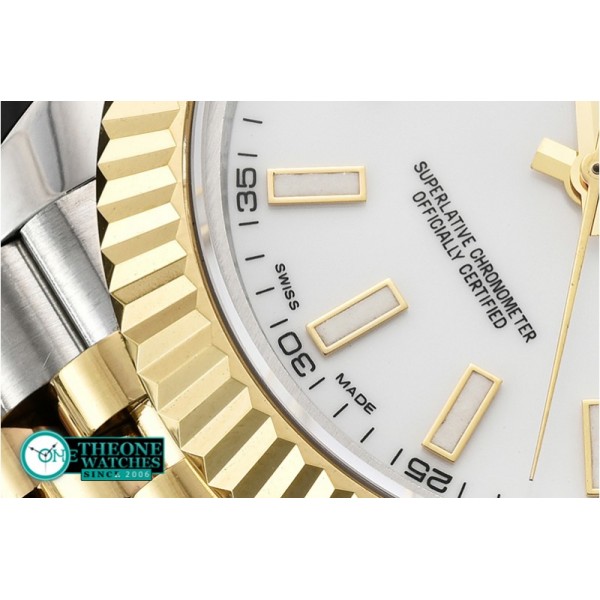 Rolex - DJ2 41mm Jub Flt YG/SS White Stk BP A3235 Mod