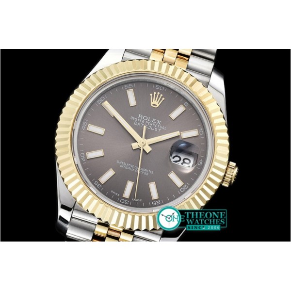 Rolex - DJ2 41mm Jub Flt YG/SS Dark Grey Stk BP A3235 Mod