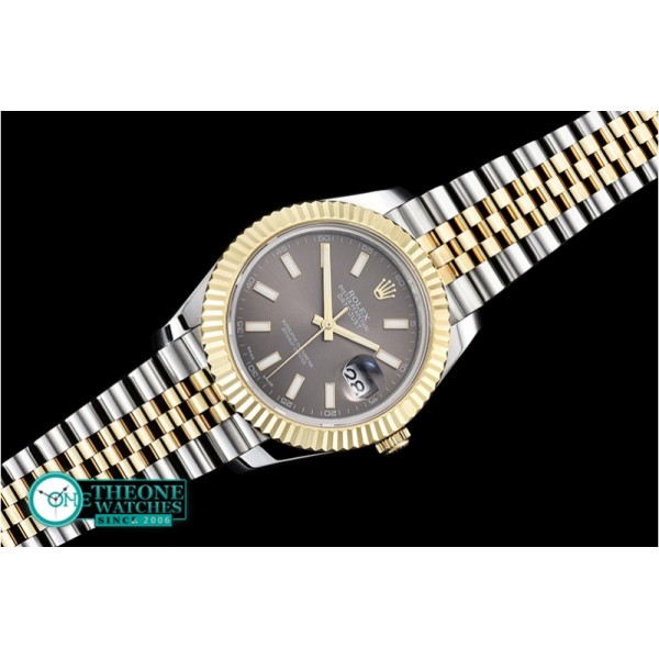 Rolex - DJ2 41mm Jub Flt YG/SS Dark Grey Stk BP A3235 Mod
