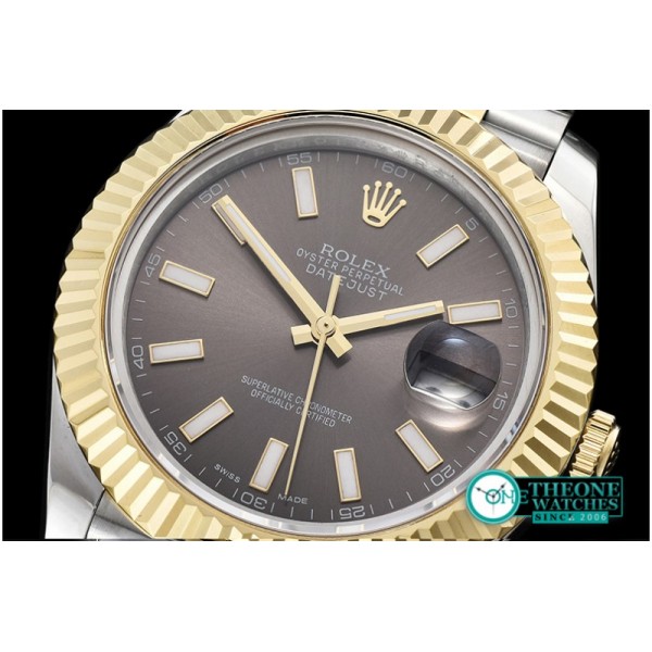 Rolex - DJ2 41mm Jub Flt YG/SS Dark Grey Stk BP A3235 Mod