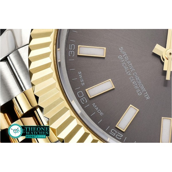 Rolex - DJ2 41mm Jub Flt YG/SS Dark Grey Stk BP A3235 Mod