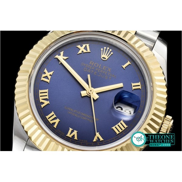 Rolex - DJ2 41mm Jub Flt YG/SS Blue Roman BP A3235 Mod