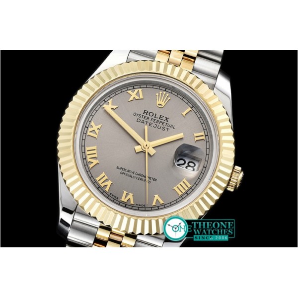 Rolex - DJ2 41mm Jub Flt YG/SS Light Gray Roman BP A3235 Mod