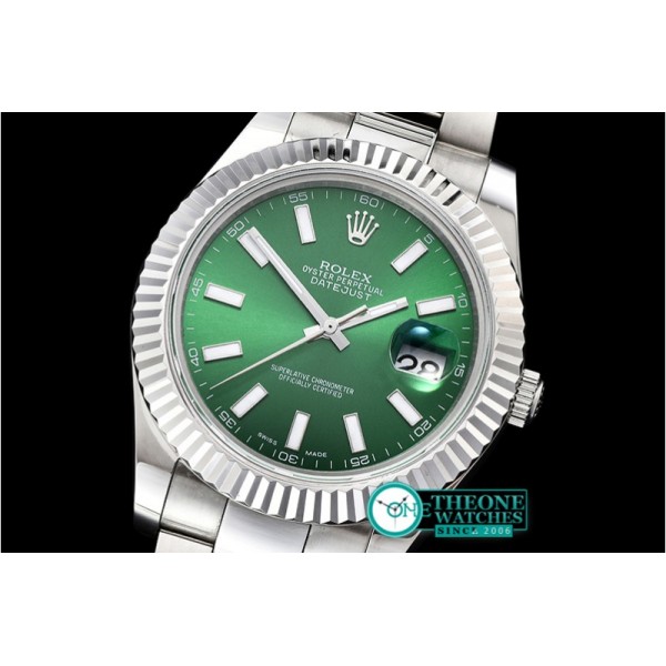 Rolex - DJ2 41mm Oyst Flt SS/SS Green Stick BP A3136 Mod