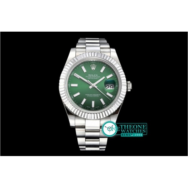 Rolex - DJ2 41mm Oyst Flt SS/SS Green Stick BP A3136 Mod